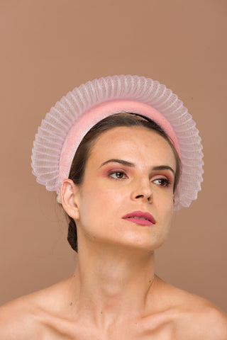 Calla- light pink crinoline wave pattern luxe headband for daily wear