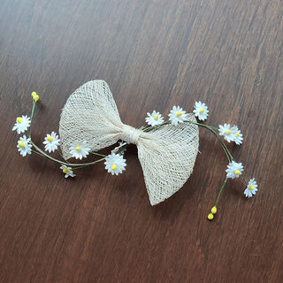 Kids chic bow mini headwear fascinator hair band with floral vine trims