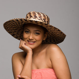 Dorado - Mixed straw sun hat and a stylish hatband
