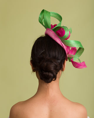 Designer Fascinator For Neutral or Green Dress (Bird Inferno)