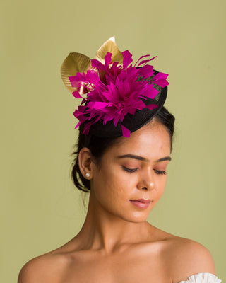 Kelly Green Derby Fascinator- Pink And Navy Derby Hat (Slate Form)