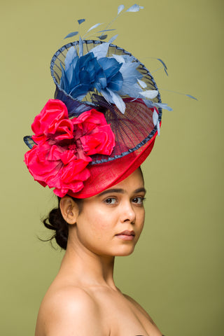 Kentucky Derby Hat Red Headband Fascinator (Lyric)