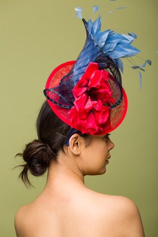 Kentucky Derby Hat Red Headband Fascinator (Lyric)