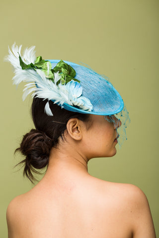 Blue Fascinator With Veil (Emery)