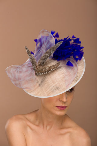 Erica- multi colored fascinator with feathers to match different outfits