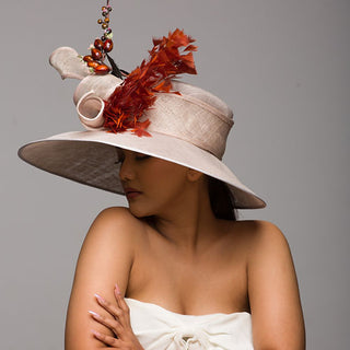 Beige Aurora- Modern take on a classic derby hat