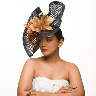 Airy Fascinator with ombre feathers