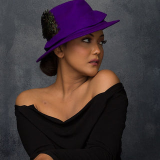 Cassia- peppy purple fedora hat