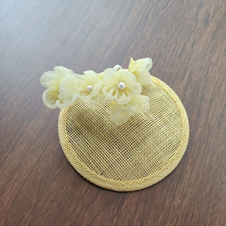 Yellow mini headwear fascinator ideal for ages 0-3
