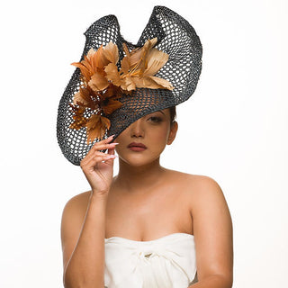 Airy Fascinator with ombre feathers