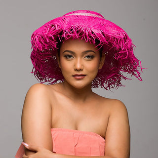 Pompano- Unique bright pink brimmed sun hat- pompano