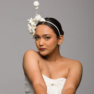 Angela- modern leather bridal headband