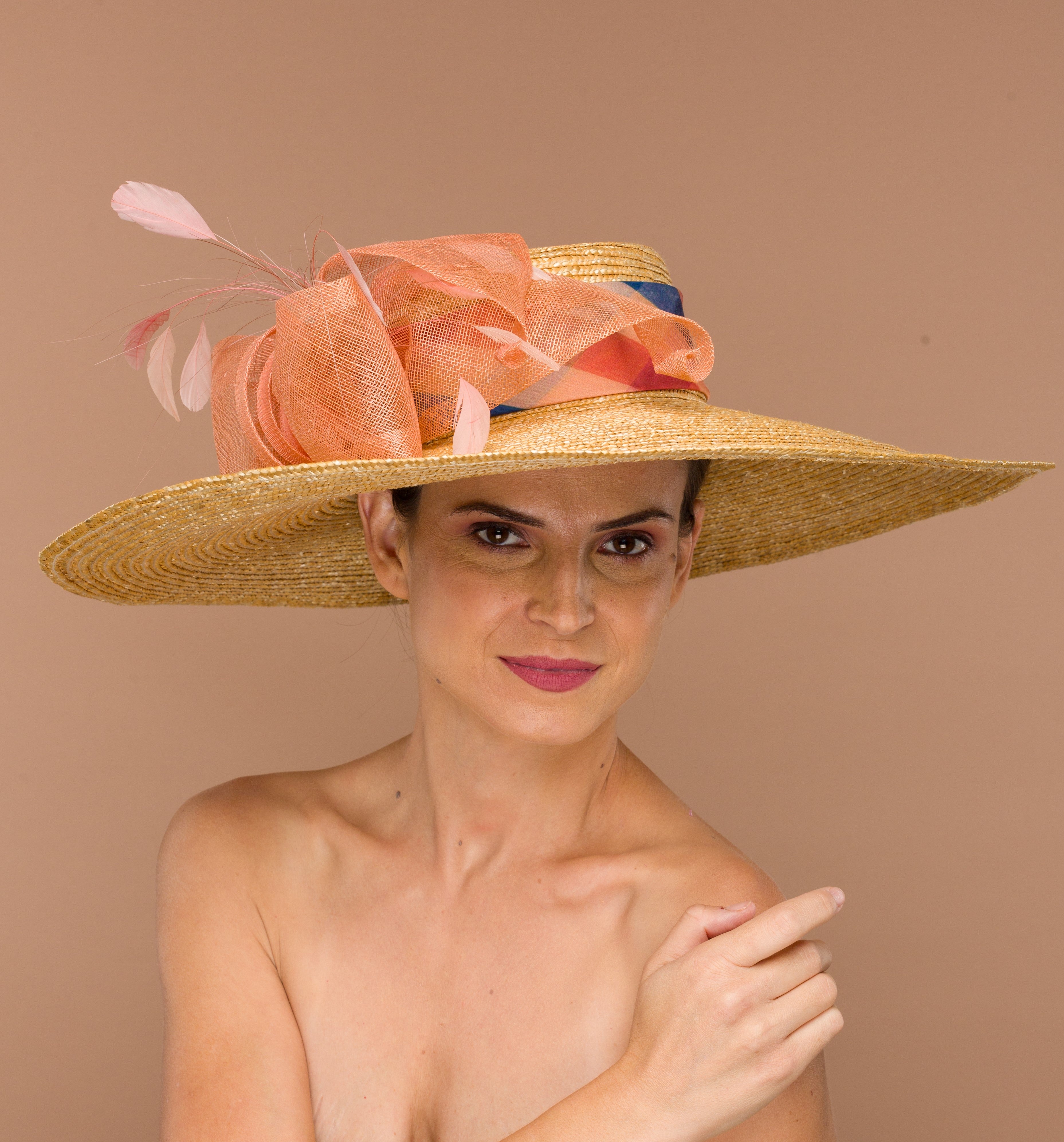 Big Hat Boater Wide Brim (Koi) – Maaneh Millinery
