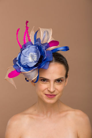 Blue Fascinator Flower