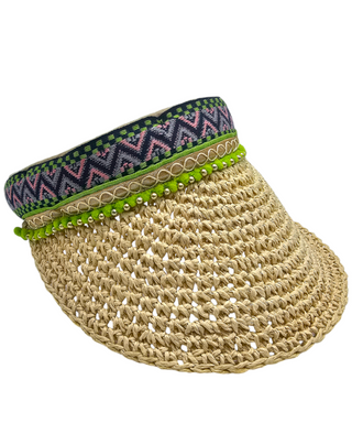 Bohemian Visor Natural Straw