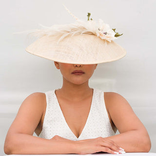 cream fascinator