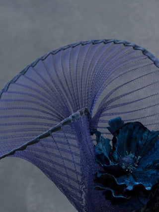 Lyric- navy blue fascinator with velvet flower