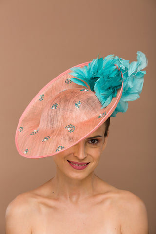 peach fascinator