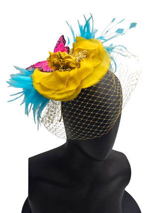 Isla-colorful vibrant veil elegant headband