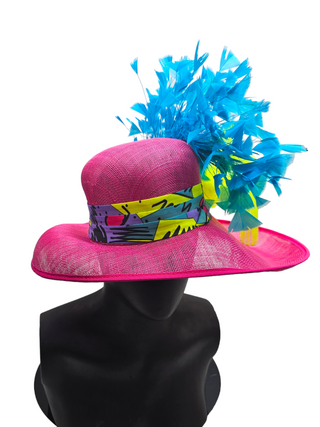 Dorothy- Unique Pink wavy brim hat