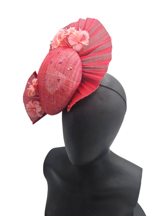 Kinsley- add flair with red jinsin fascinator