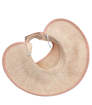 Sarai- Peach and gold rollable party sun visor