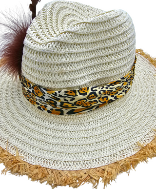 Bream- Fringed animal print sun hat