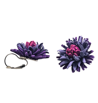 Aura- Leather Flower Stud Earrings