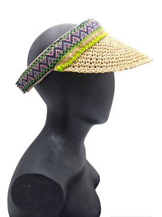 Straw sun visor for women