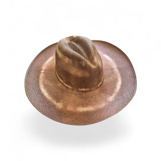 Sienna Sand Hand-Dyed Straw Sun Hat – Wide Brim Neutral Resort Hat for Women