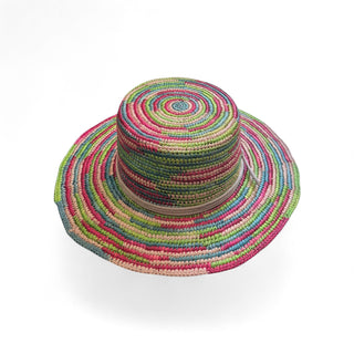 Tropical Multicolor Crochet Boater Hat – Summer Resort Hat