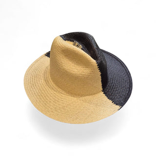 Ivory & Midnight Dual-Tone Fedora Straw Sun Hat – Unisex Luxury Hat