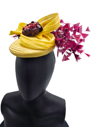 Yellow Fascinator Melbourne cup