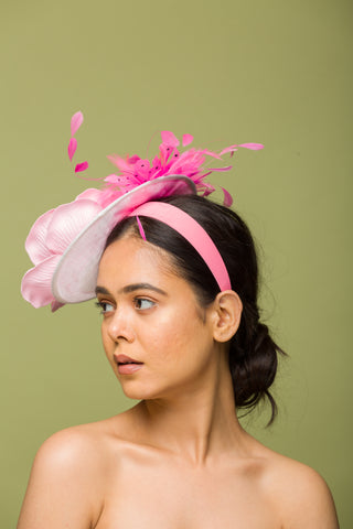 baby pink fascinator