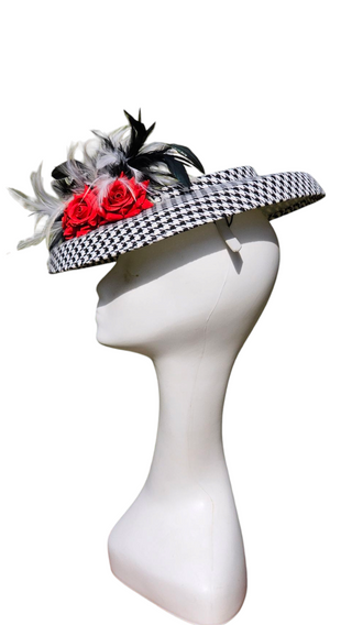 black and white fascinator