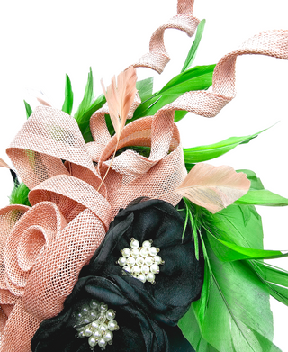 black fascinator flower