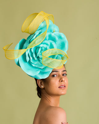 blue and yellow derby hat 