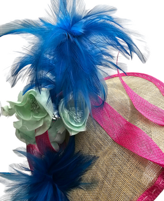 blue fascinator feathers