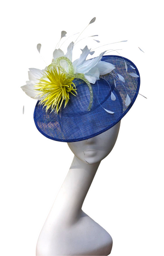 blue fascinator green