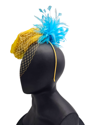 blue headband feathers