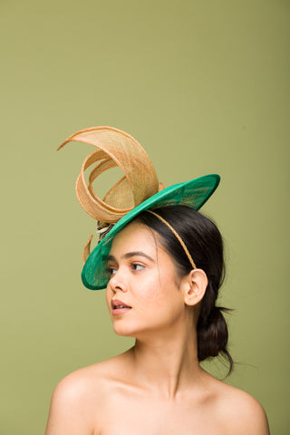 brunch green fascinator