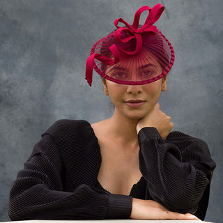 burgandy fascinator