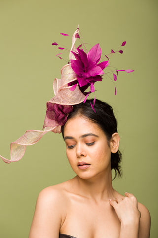 dark pink fascinator