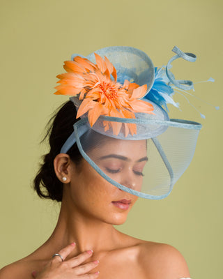 derby fascinator for orange dress