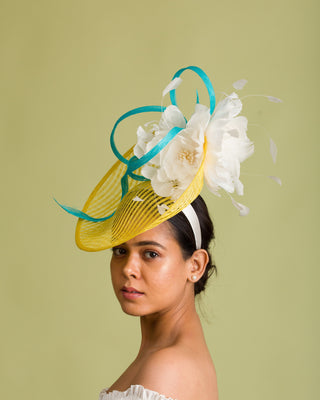 derby hat fascinator for blue dress