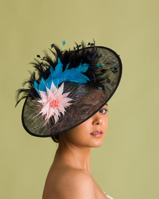 derby hat for blue outfit