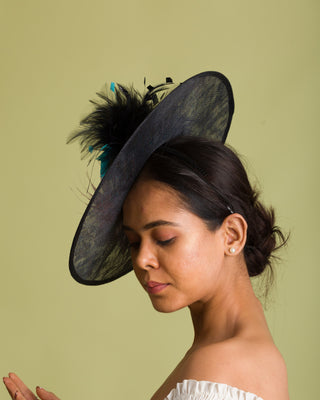 derby hat pair with royal blue outfit pairing