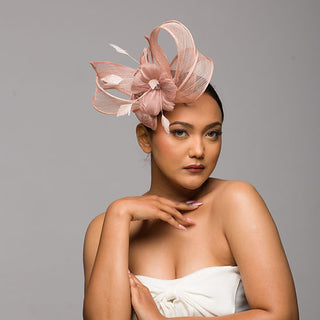 dusky pink fascinator