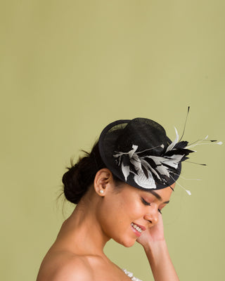 embroidered fascinator hat