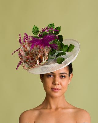 fascinator for beige neutral dress